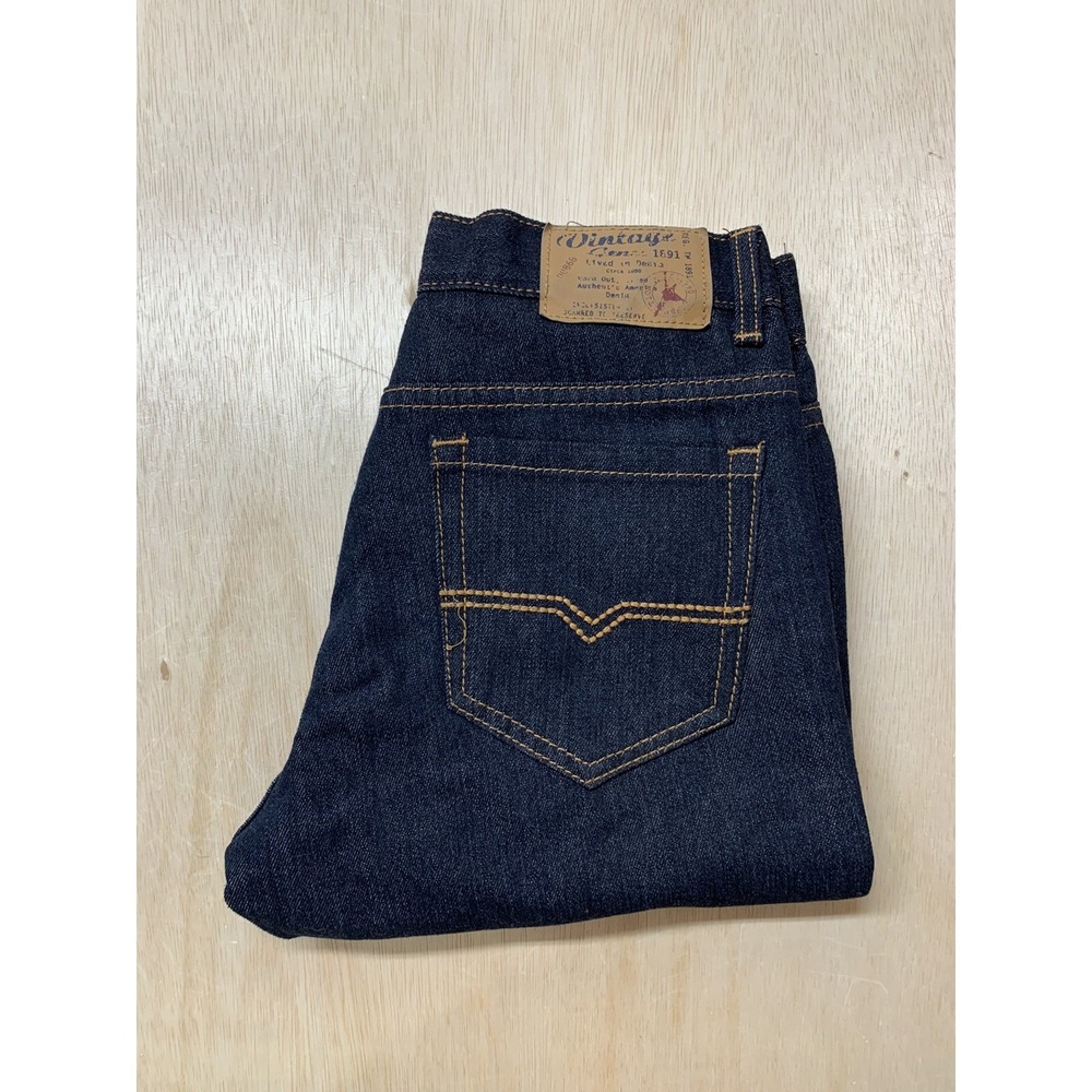 VINTAGE GENES Jeans Men's Size‎ 28x32 Dark Blue Tapered Leg Denim